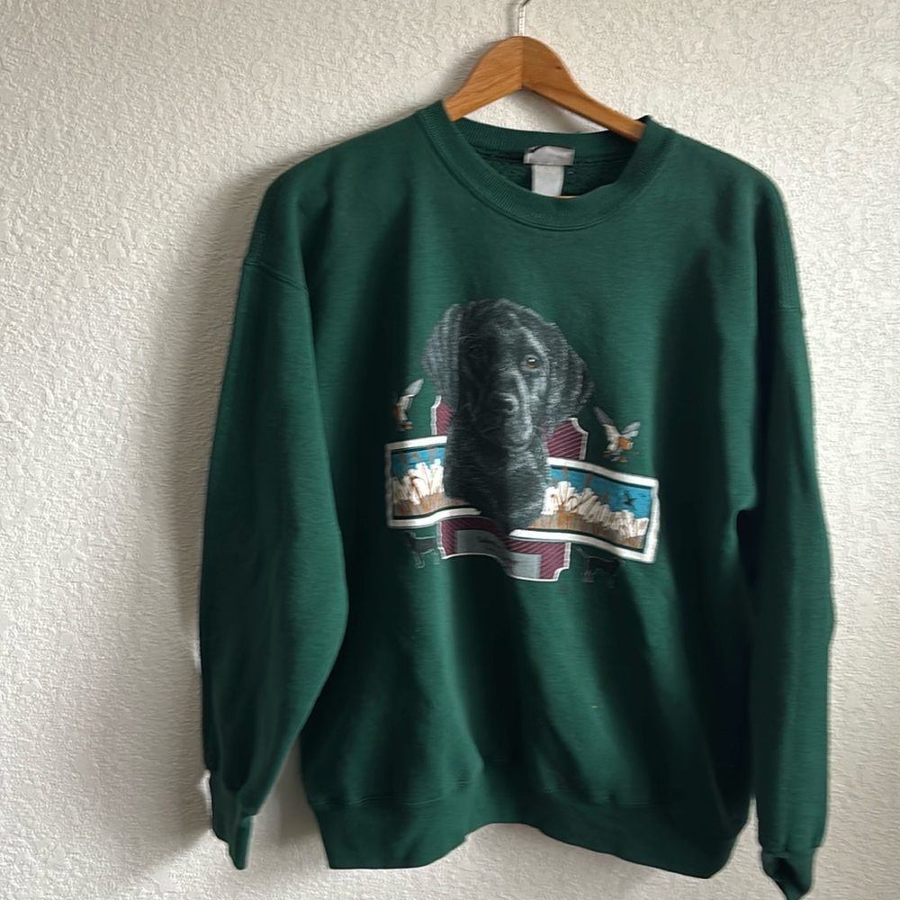 Green Lab Retriever Crew Sweatshirt